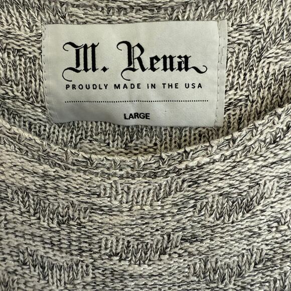 M. Rena Knit Sweater Gray Marled Textured Dolman Short Sleeves USA Made Size L - Picture 5 of 15